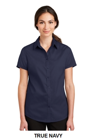 Port Authority Ladies Short Sleeve SuperPro Twill Shirt.  PORT A.  L664