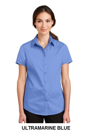 Port Authority Ladies Short Sleeve SuperPro Twill Shirt.  PORT A.  L664