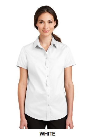 Port Authority Ladies Short Sleeve SuperPro Twill Shirt.  PORT A.  L664