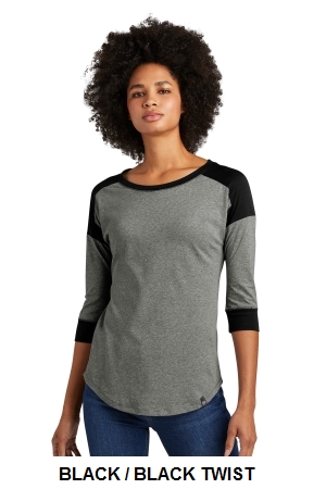 New Era Ladies Heritage Blend 3/4-Sleeve Baseball Raglan Tee.  NEW ERA  LNEA104