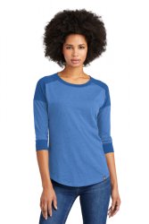 New Era Ladies Heritage Blend 3/4-Sleeve Baseball Raglan Tee.  NEW ERA  LNEA104