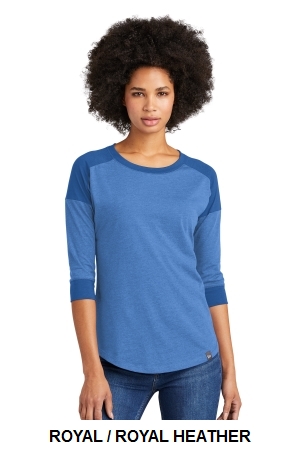 New Era Ladies Heritage Blend 3/4-Sleeve Baseball Raglan Tee.  NEW ERA  LNEA104