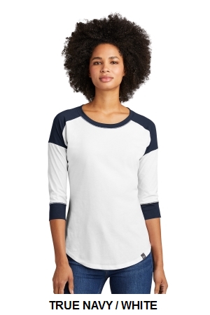 New Era Ladies Heritage Blend 3/4-Sleeve Baseball Raglan Tee.  NEW ERA  LNEA104