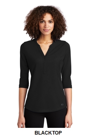 OGIO Ladies Jewel Henley.  OGIO  LOG104