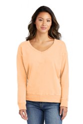 Port & Company Ladies Beach Wash Garment-Dyed V-Neck Sweatshirt.  PORT&CO.  LPC098V