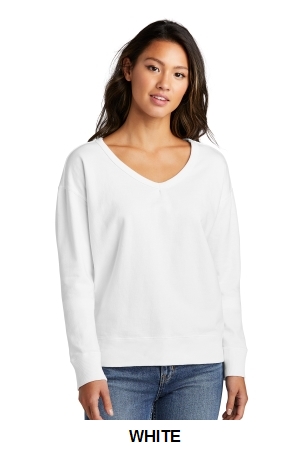 Port & Company Ladies Beach Wash Garment-Dyed V-Neck Sweatshirt.  PORT&CO.  LPC098V