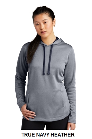 Sport-Tek Ladies PosiCharge Sport-Wick Heather Fleece Hooded Pullover.  SPORT-TEK  LST264