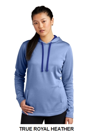 Sport-Tek Ladies PosiCharge Sport-Wick Heather Fleece Hooded Pullover.  SPORT-TEK  LST264