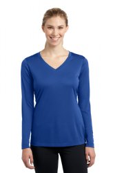 SPORT-TEK LADIES LONG SLEEVE POSICHARGE COMPETITOR V-NECK TEE.  SPORT-TEK  LST353LS