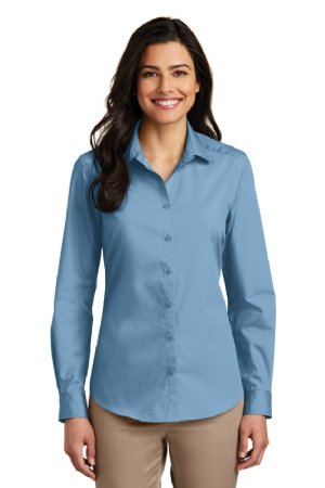 Port Authority® Ladies Long Sleeve Carefree Poplin Shirt.  PORT A.  LW100