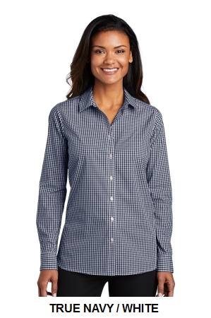 Port Authority Ladies Broadcloth Gingham Easy Care Shirt.  PORT A.  LW644