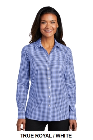 Port Authority Ladies Broadcloth Gingham Easy Care Shirt.  PORT A.  LW644