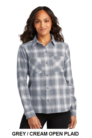 Port Authority Ladies Plaid Flannel Shirt.  PORT A.  LW669