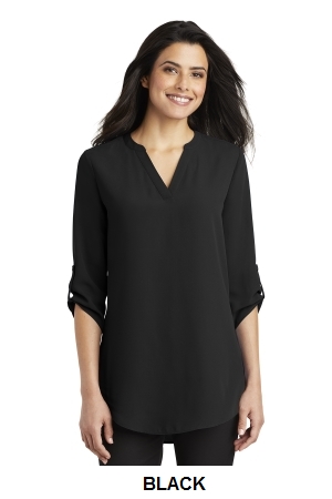 Port Authority Ladies 3/4-Sleeve Tunic Blouse.  PORT A.  LW701