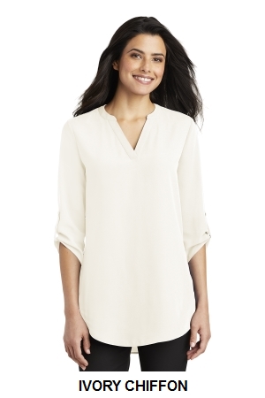 Port Authority Ladies 3/4-Sleeve Tunic Blouse.  PORT A.  LW701