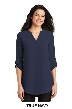 Port Authority Ladies 3/4-Sleeve Tunic Blouse.  PORT A.  LW701