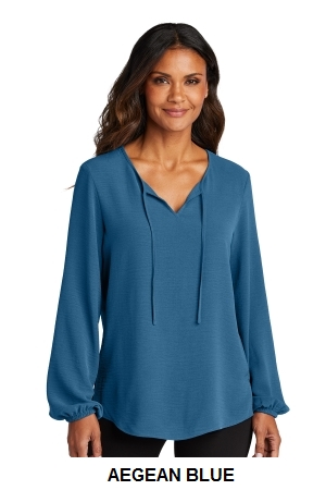 Port Authority Ladies Textured Crepe Blouse.  PORT A.  LW714