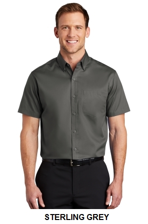 Port Authority Short Sleeve SuperPro Twill Shirt.  PORT A.  S664