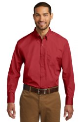 Port Authority Long Sleeve Carefree Poplin Shirt.  PORT A.  W100